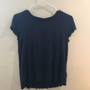 Girls blue ruffle tee shirt